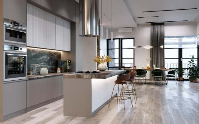 Елітний дизайн інтер'єру квартири в Києві: великий простір, стиль Арт-деко.