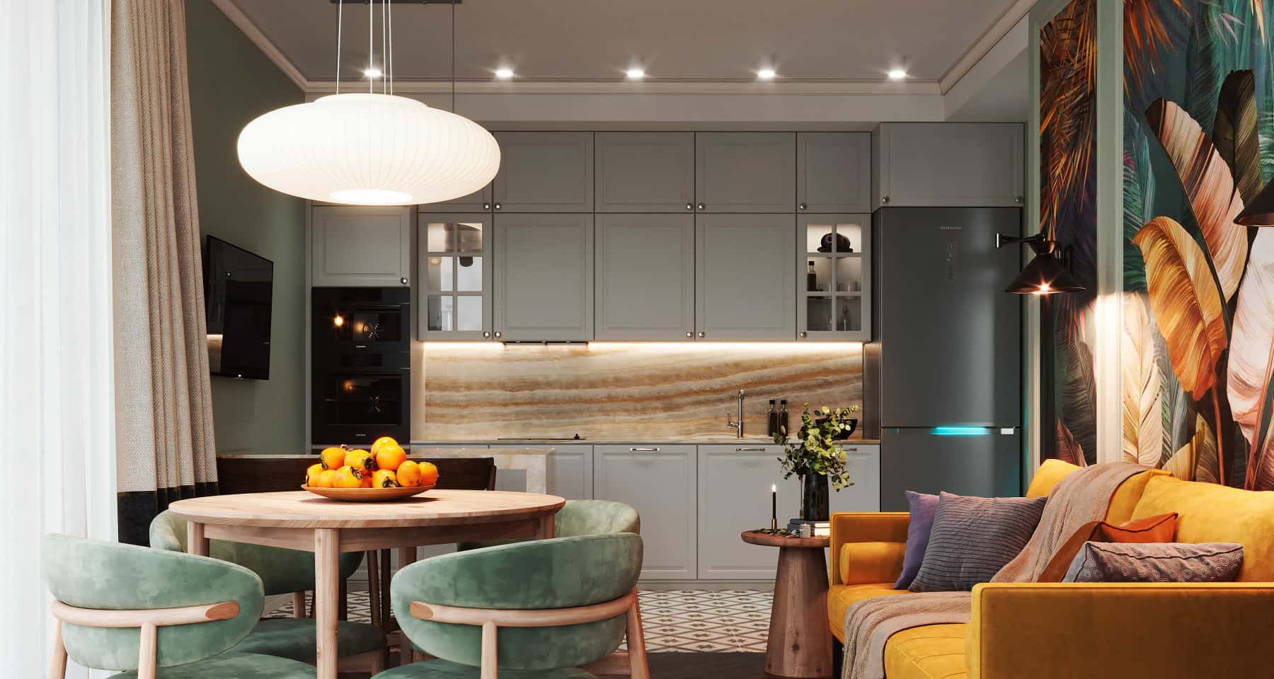 Неокласичний інтер'єр з витонченим поєднанням кольорів: розкіш та елегантність