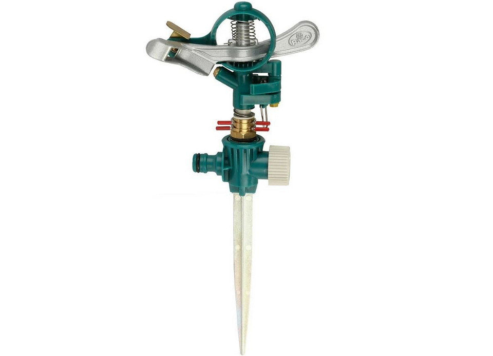 Дощувач роторного типу для ефективного поливу саду середнього розміру, регульований радіус.