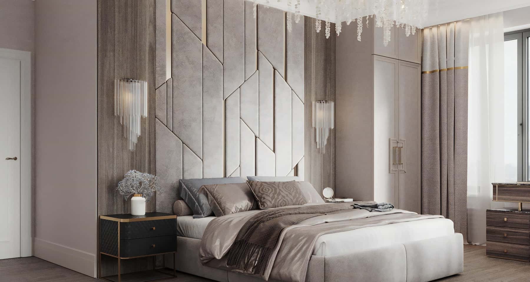 Квартира 2026: велюрова оббивка дивану в поєднанні з сучасним декором стін.