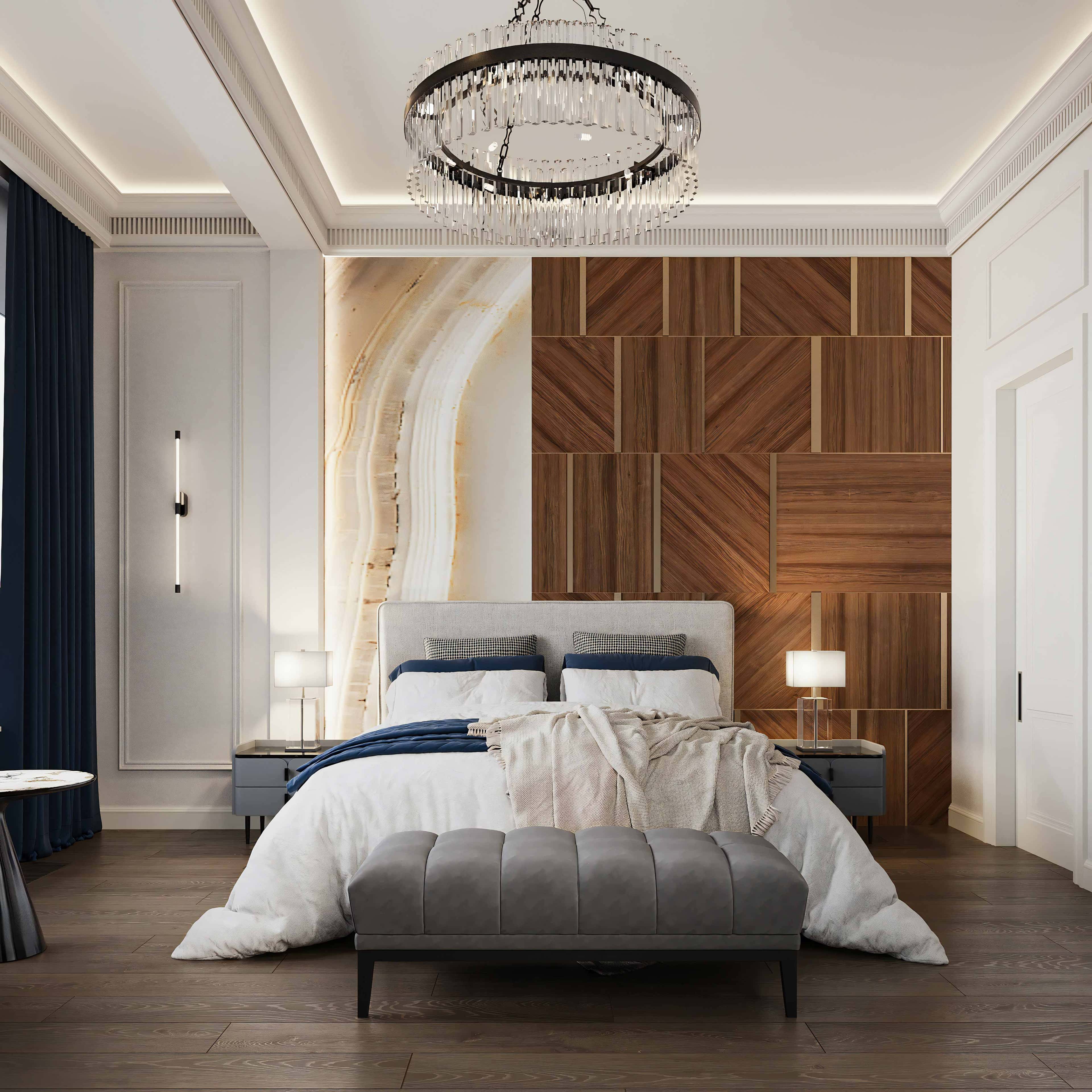 Дизайн квартири 2026: елегантний арт-деко з велюровою оббивкою в інтер'єрі вітальні.