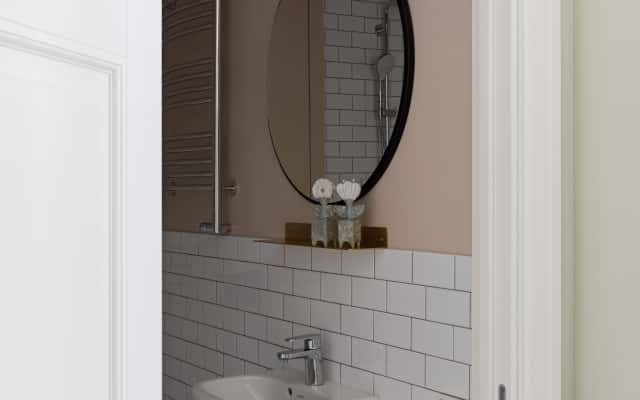 Ванна кімната в стилі сучасна класика, квартира 95 м².