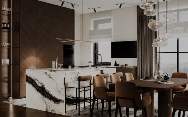 Заміський будинок 2026: спальня з індивідуальною фрескою, сучасний дизайн інтер'єру.