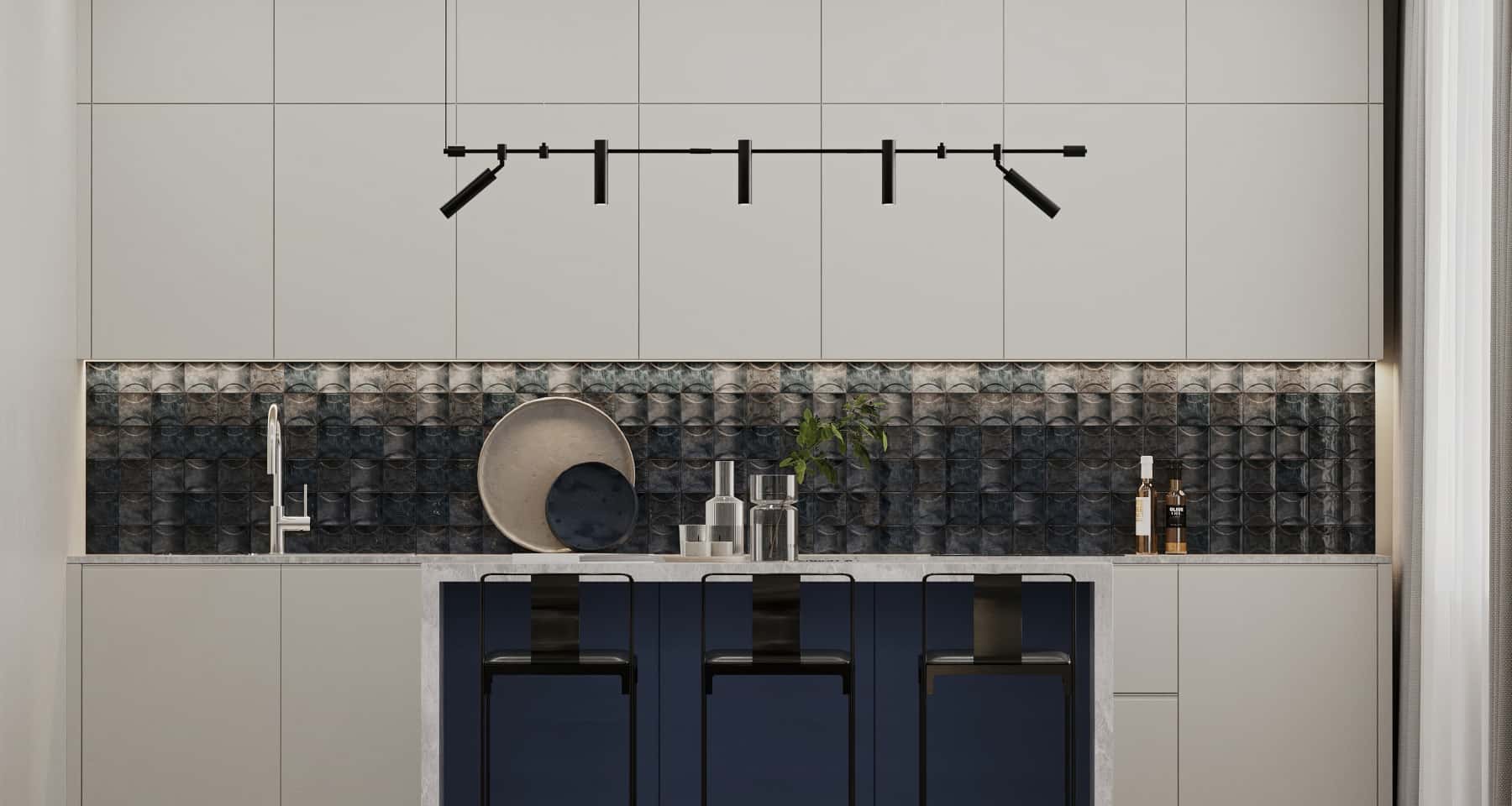 Дизайн трикімнатної квартири у 2026: поєднання кольорів та матеріалів.