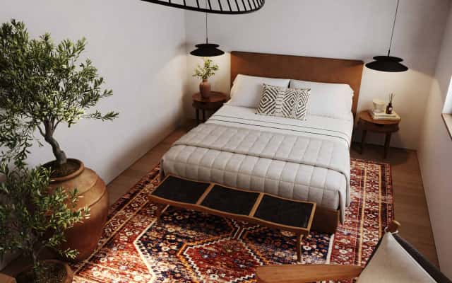 Монохромний інтер'єр спальні 165 м² у сірих тонах: комфорт та мінімалізм