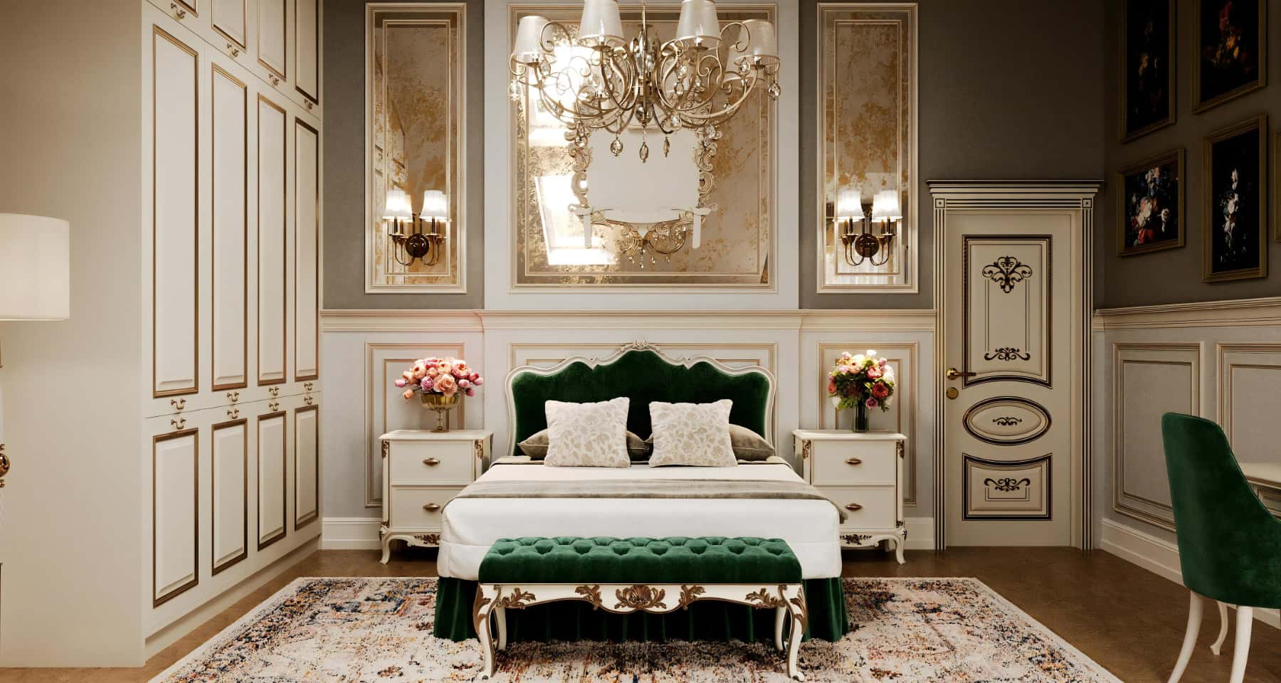 Деталі інтер'єру в стилі лофт та необароко: металеві акценти та шкіряні меблі.