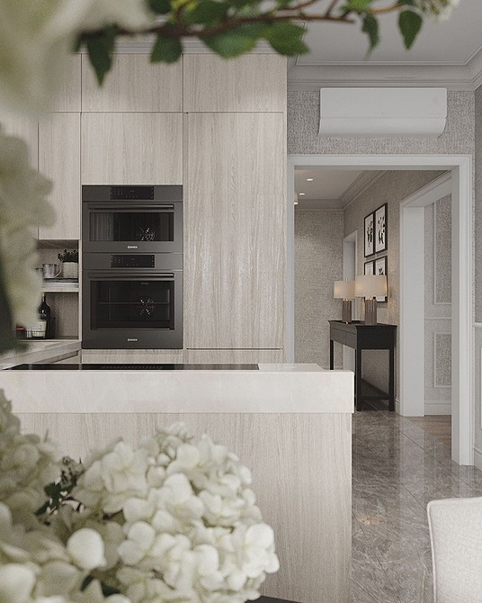 Зонування без дверей Як зонувати простір: дверний отвір без дверей у квартиру-студію, мінімалістичний дизайн.