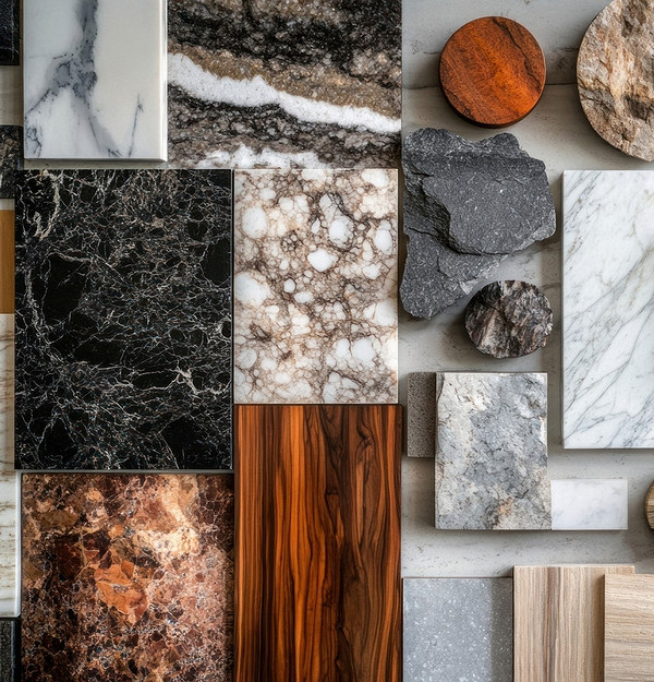 Дизайн 2026: слеби Дизайнерський інтер'єр з акцентом на слеби з дерева, тренд 2026 року.