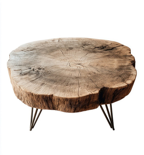 Меблі з слебу Меблі з необробленого дерева слеб у сучасному інтер'єрі 2026.