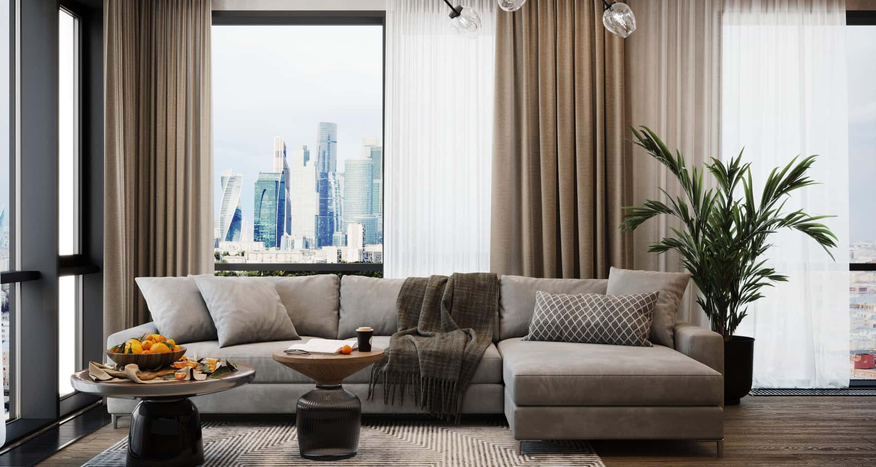 Арт-деко інтер'єр Елегантний арт-деко дизайн 4-кімнатної квартири з вишуканими меблями та декором