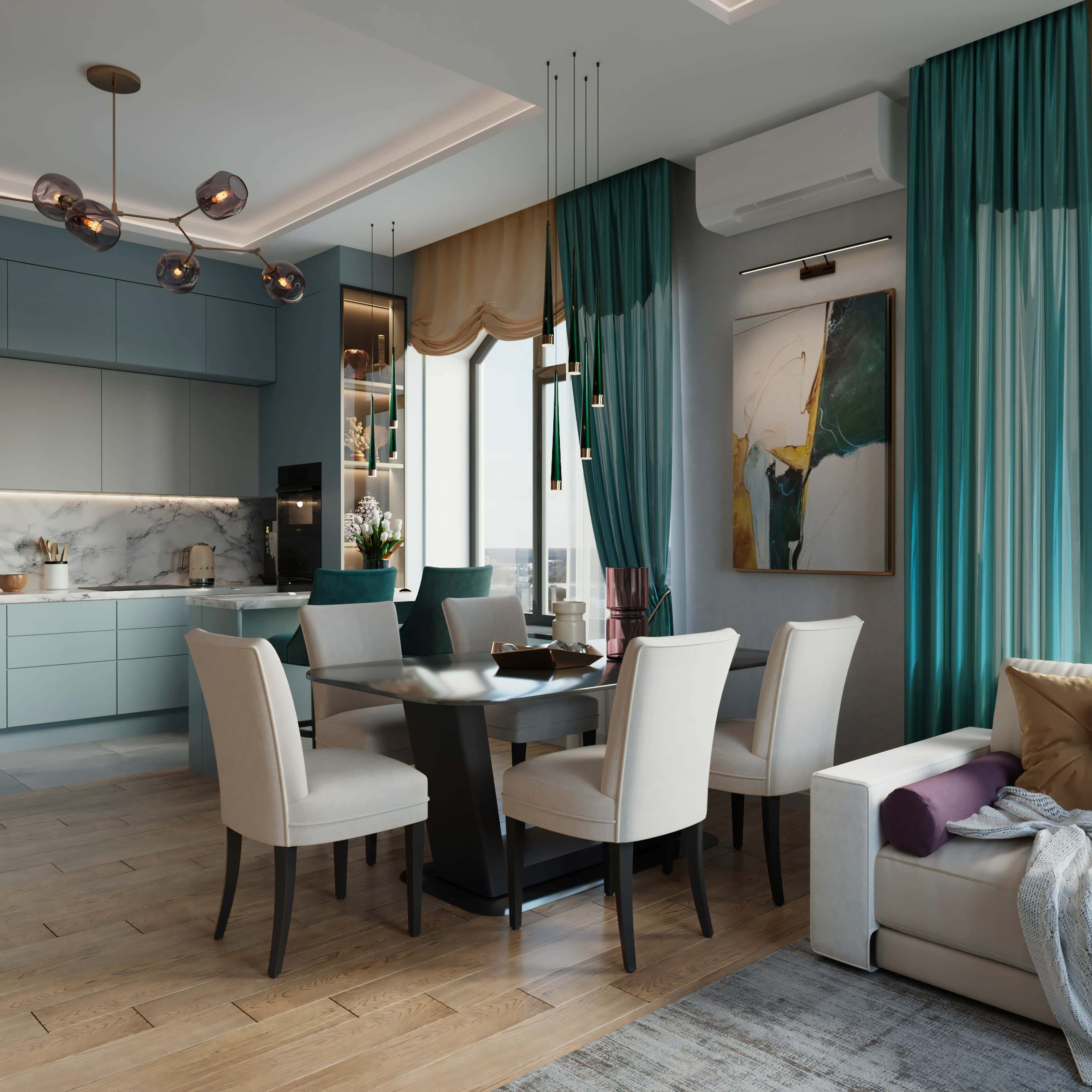 Арт-деко спальня Дизайн спальні в 4-кімнатній квартирі з елементами арт-деко 2026