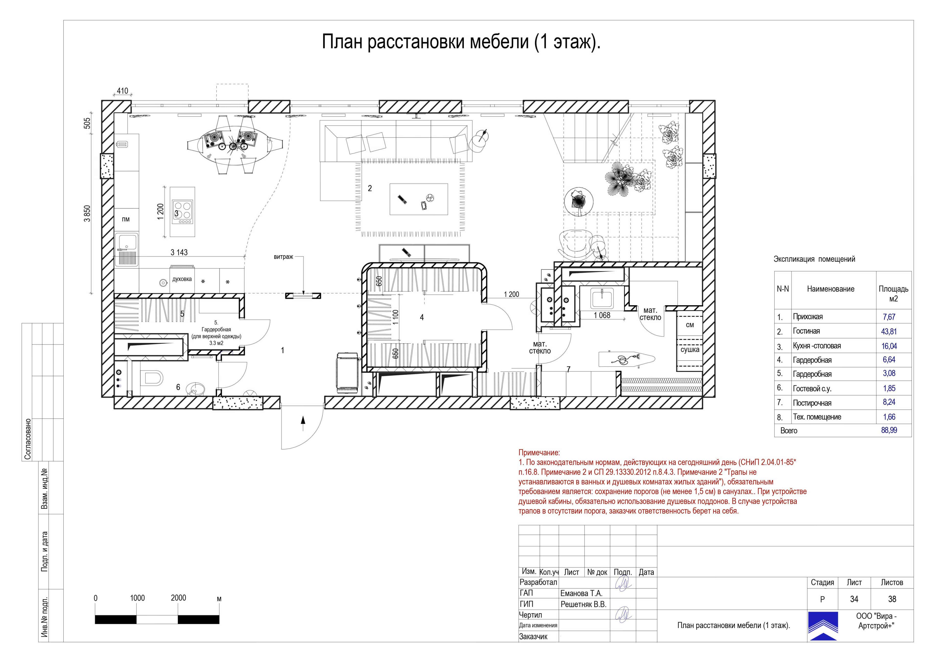 Кухня-вітальня: стиль Стильна кухня-вітальня в 4-кімнатній квартирі з барною стійкою та зручними кріслами