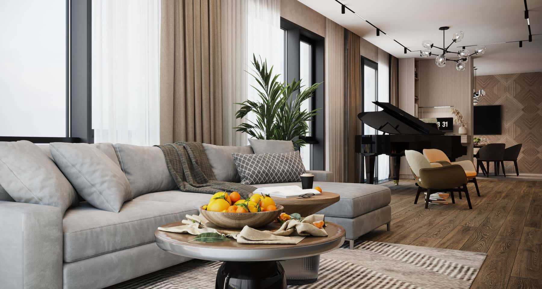 Практична економія Економічний дизайн 4-кімнатної квартири з використанням практичних та недорогих матеріалів.