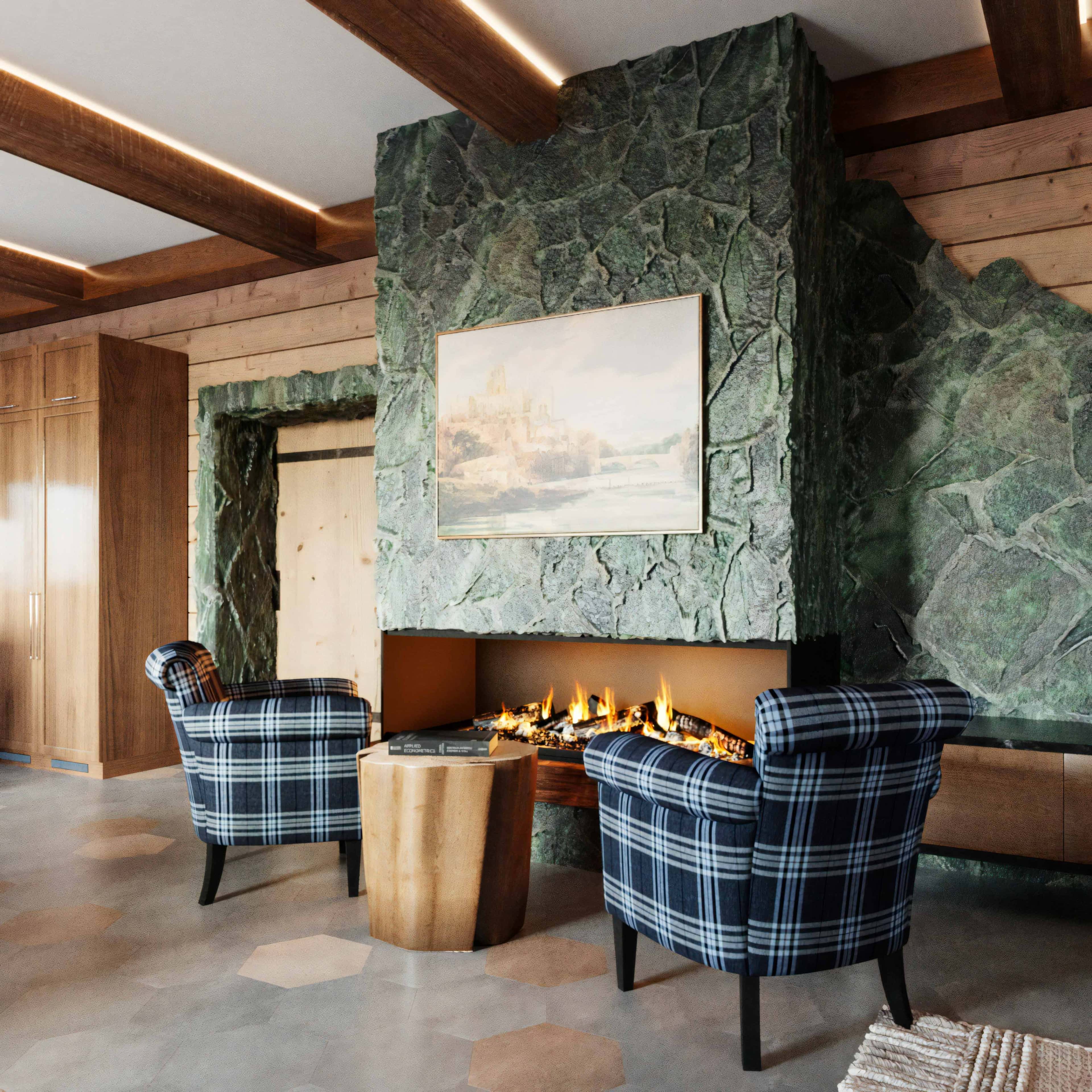 Темна спальня Темна спальня з великим ліжком та текстилем у темних відтінках