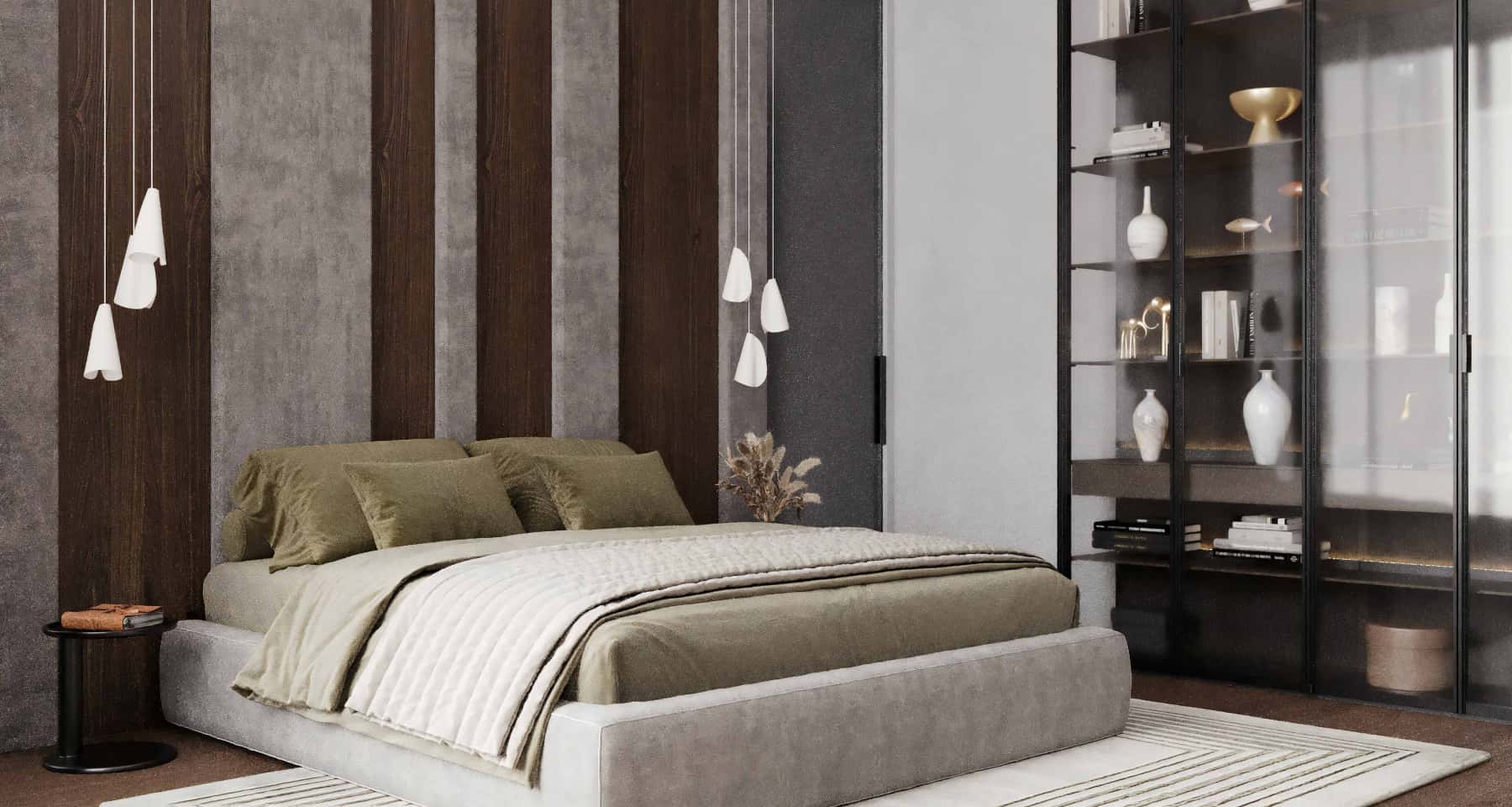 Мінімалізм у темряві Сучасний темний мінімалізм в інтер'єрі будинку з акцентом на текстури