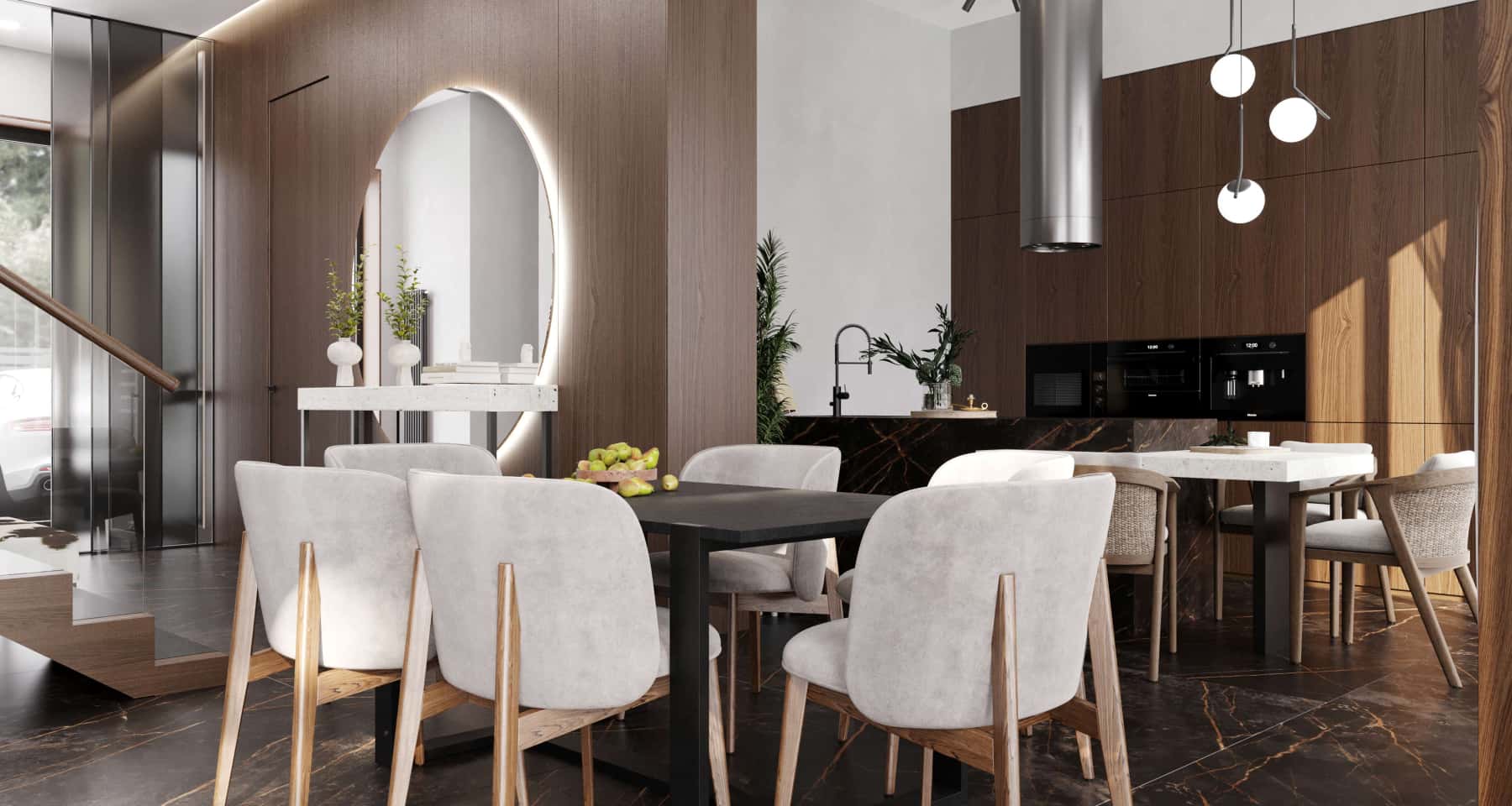 Темний дерев'яний шик Розкішний дизайн інтер'єру в темних тонах з використанням дерева