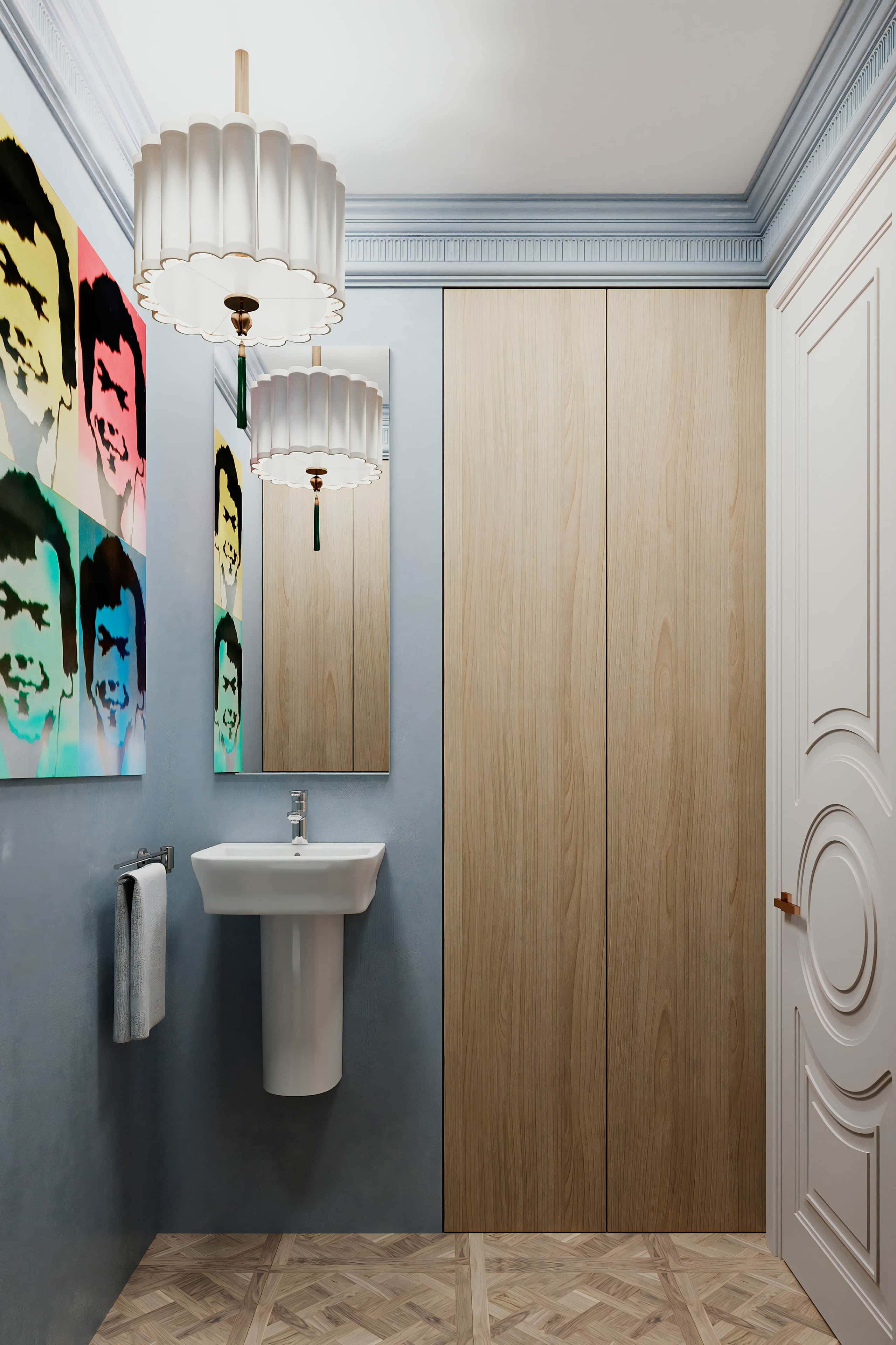 Інтер'єр двокімнатної квартири з використанням яскравих акцентів і контрастних кольорів