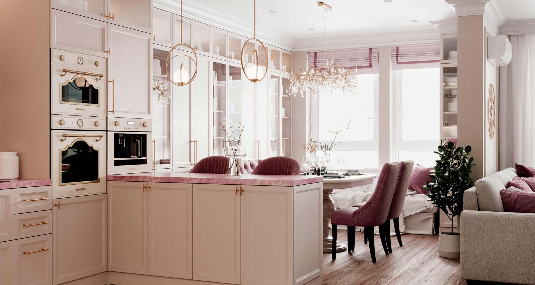 Затишний інтер'єр двокімнатної квартири: спальня в світлих тонах з текстилем.