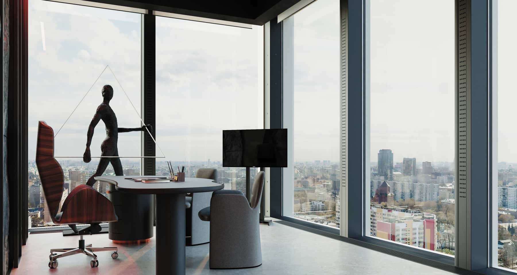 Затишок та продуктивність Затишний кабінет вдома: кімнатні рослини, м'яке освітлення, зручний стіл.