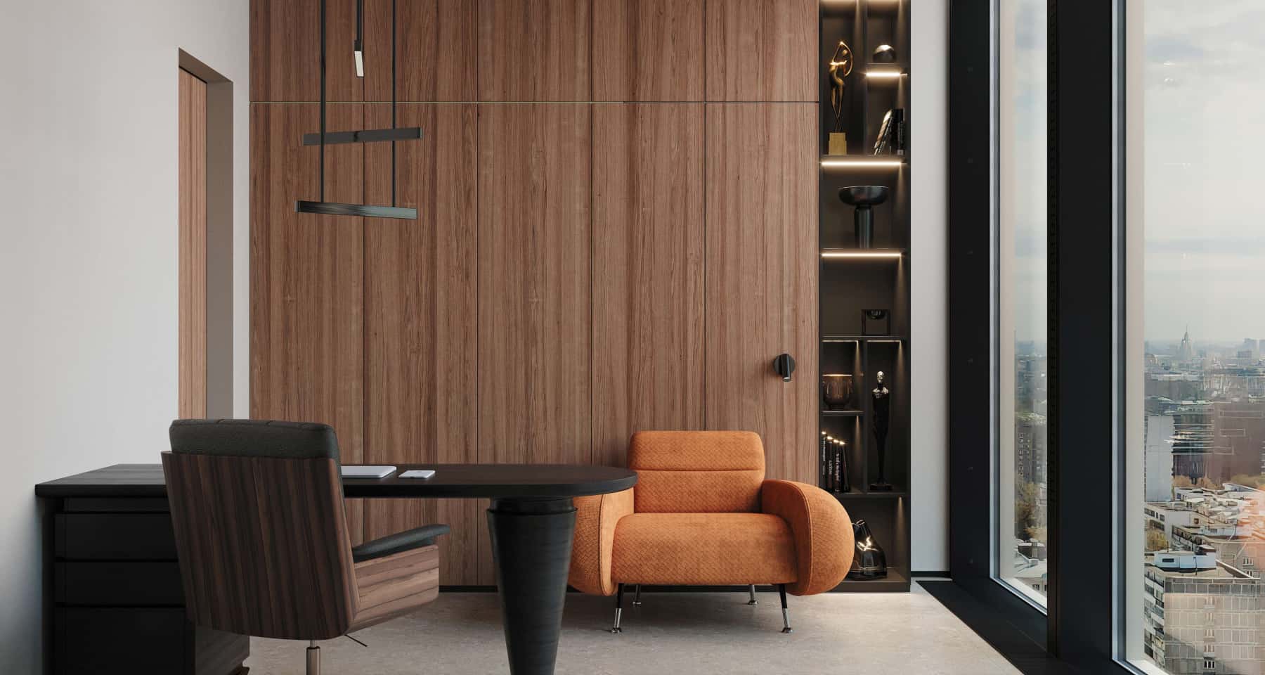 Кабінет з видом Кабінет з великим вікном: багато природного світла, чудовий вид.