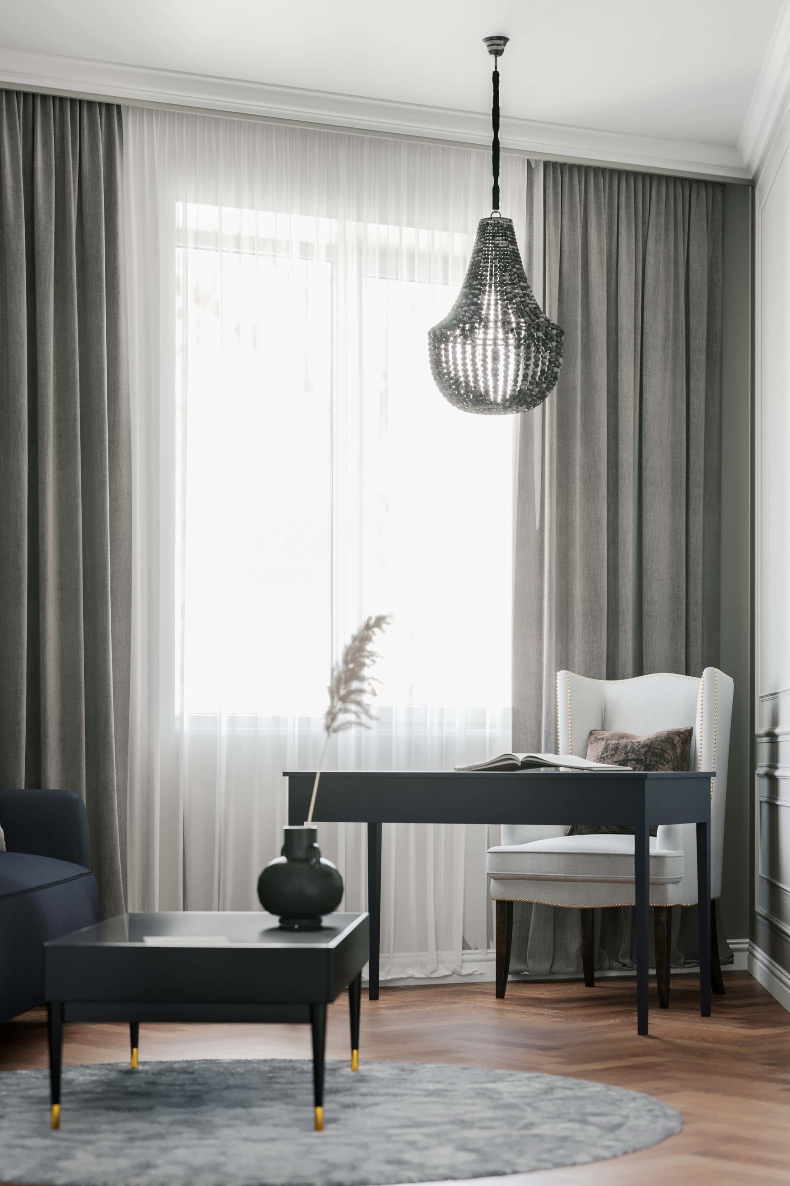 Світлий кабінет Ергономічний дизайн кабінету з великим вікном, що забезпечує природне освітлення 2026