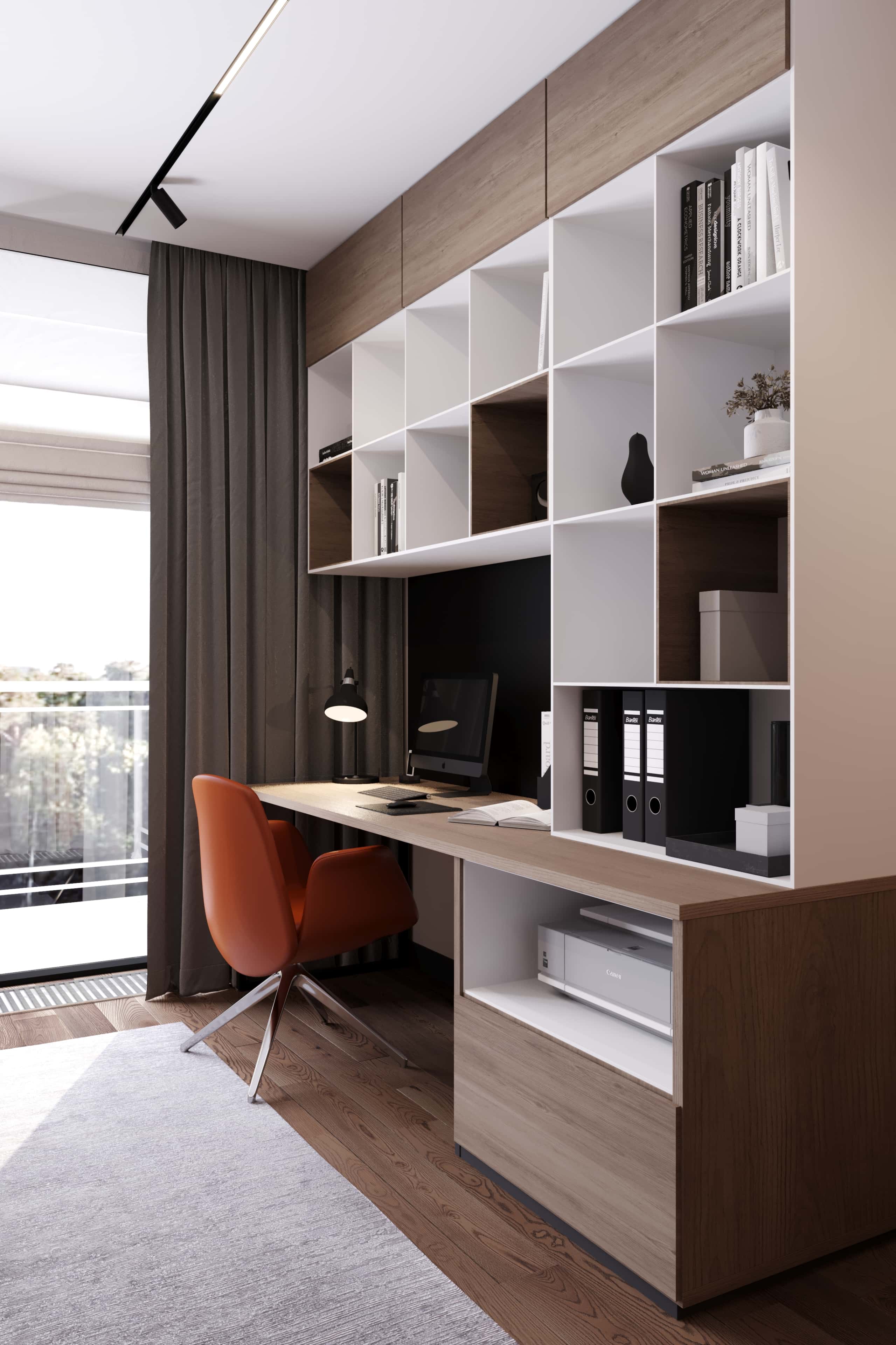 Кабінет мрії 2026 Сучасний дизайн домашнього кабінету 2026 року з ергономічним кріслом.