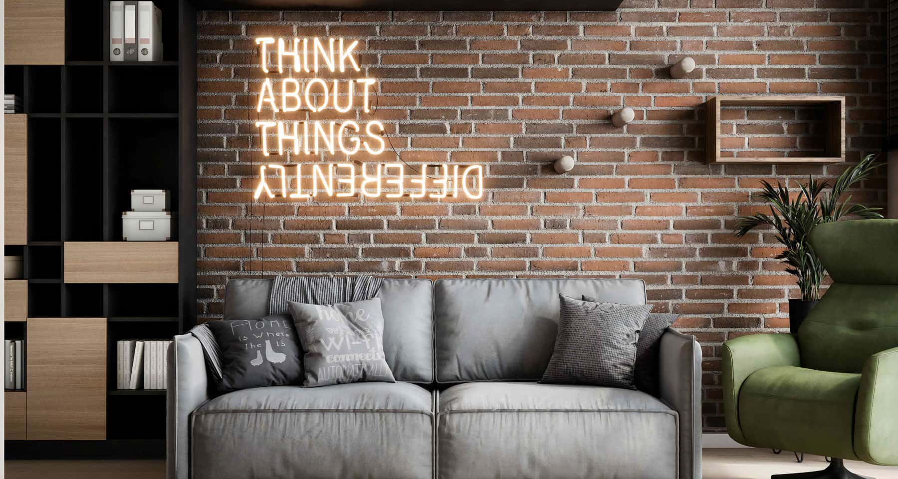 Затишок та світло Простий та затишний дизайн кабінету в квартирі з великим вікном.