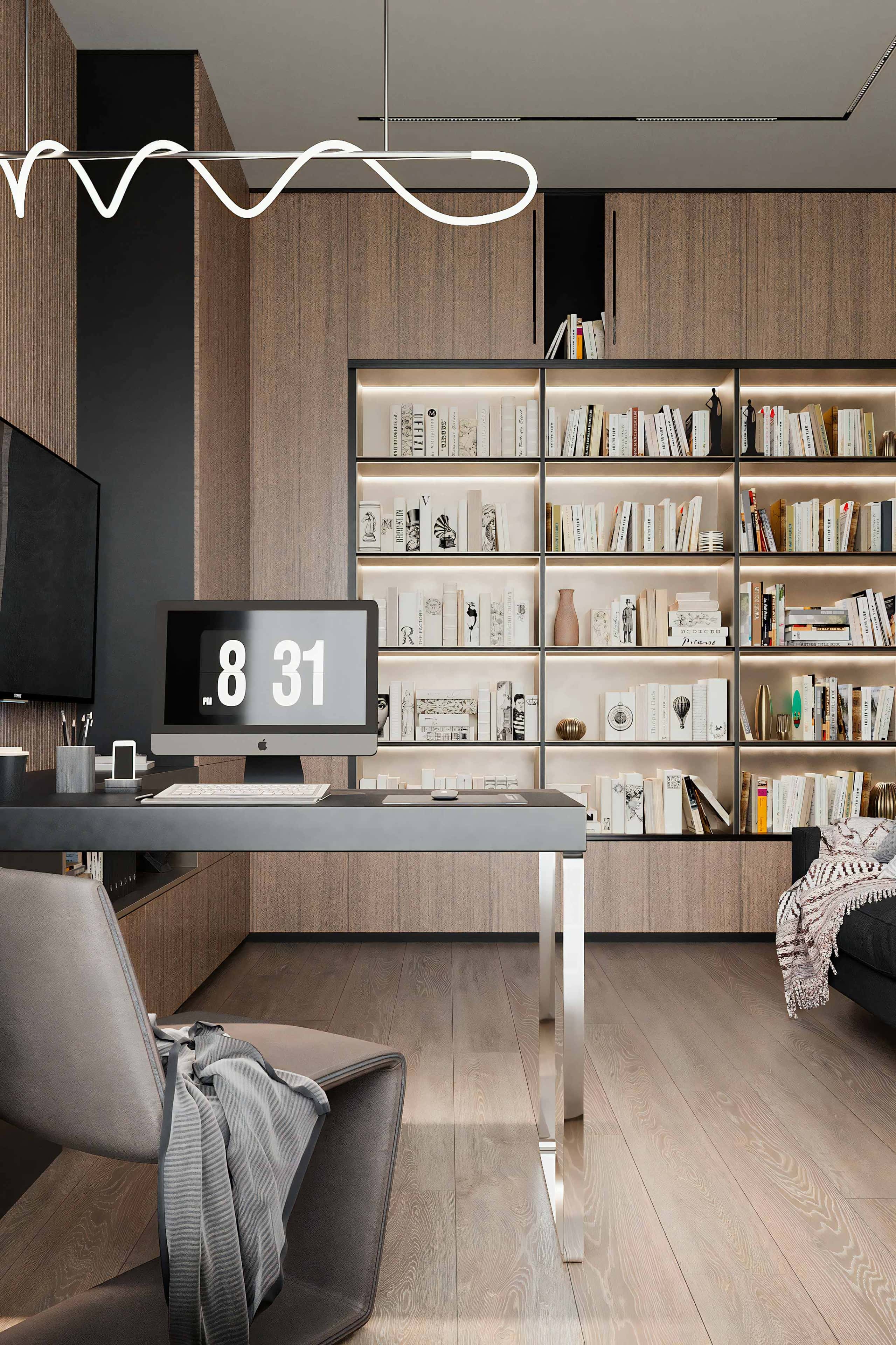 Організація - ключ Організований дизайн кабінету в квартирі з продуманою системою зберігання.