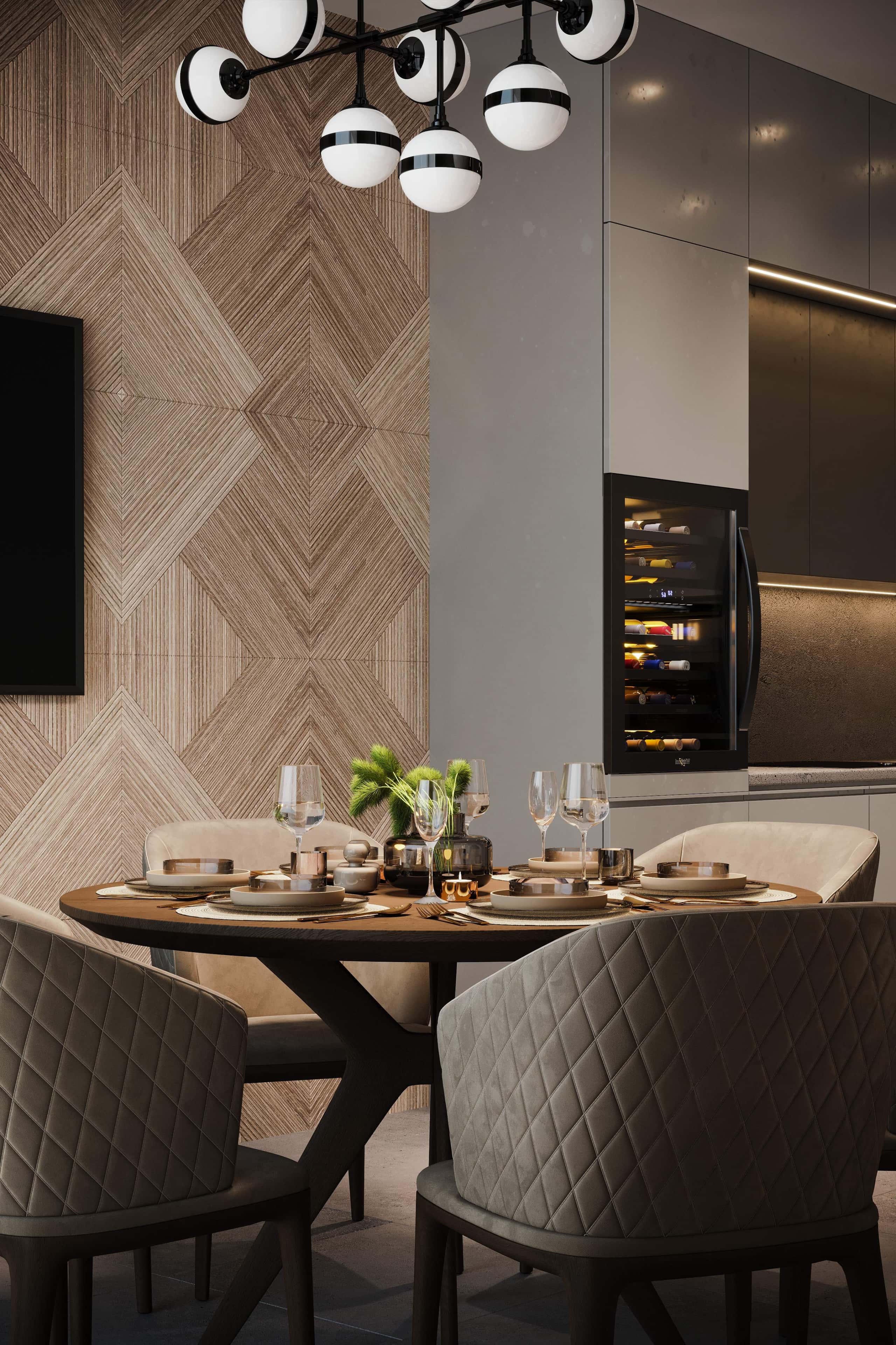 Акценти в бежевому Інтер'єр квартири в бежевих тонах з використанням акцентних кольорів для виразності