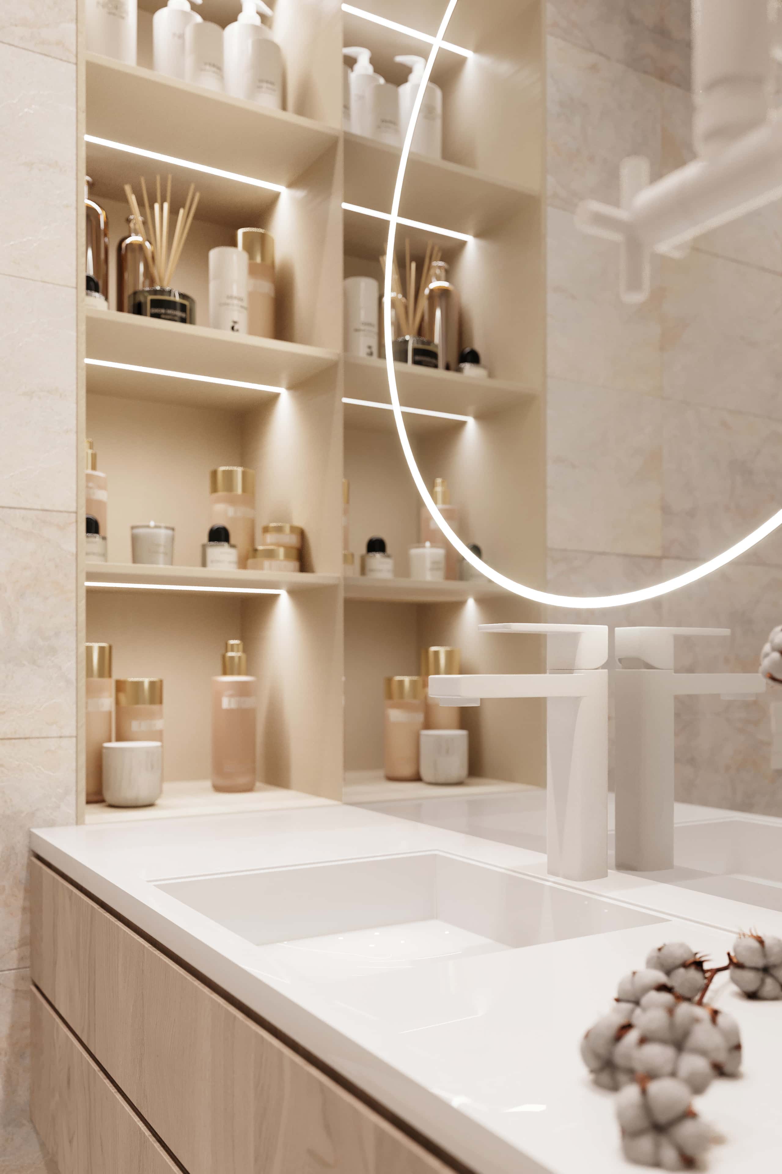 Бежевий: релакс і книги Стильний куточок для читання в бежевих тонах з м'яким кріслом.