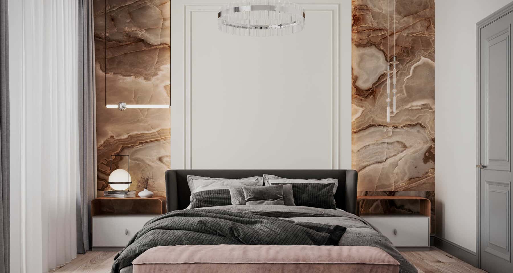 Мінімалізм в бежевому Стильний дизайн квартири в бежевому кольорі з використанням мінімалістичних меблів.