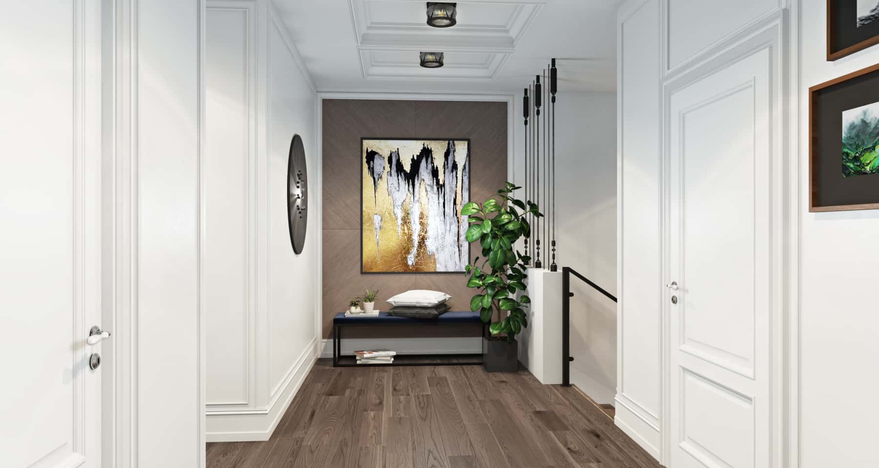 Стильна вітальня 2026 Сучасний дизайн квартири 2026: світла вітальня з акцентним декором.