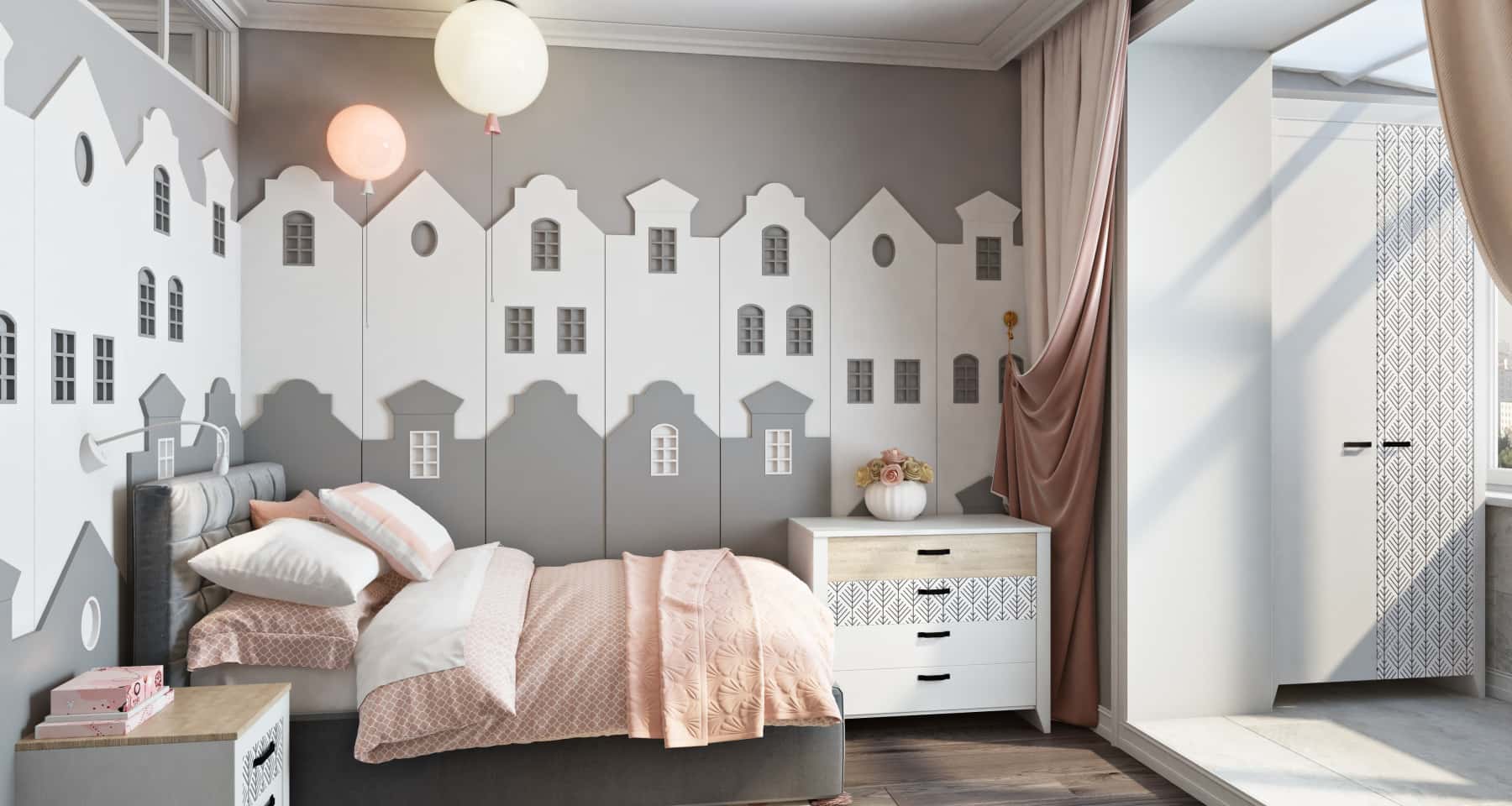 Дитяча кімната 2026 Інтер'єр квартири 2026: дитяча кімната з яскравими кольорами та тематичним декором.