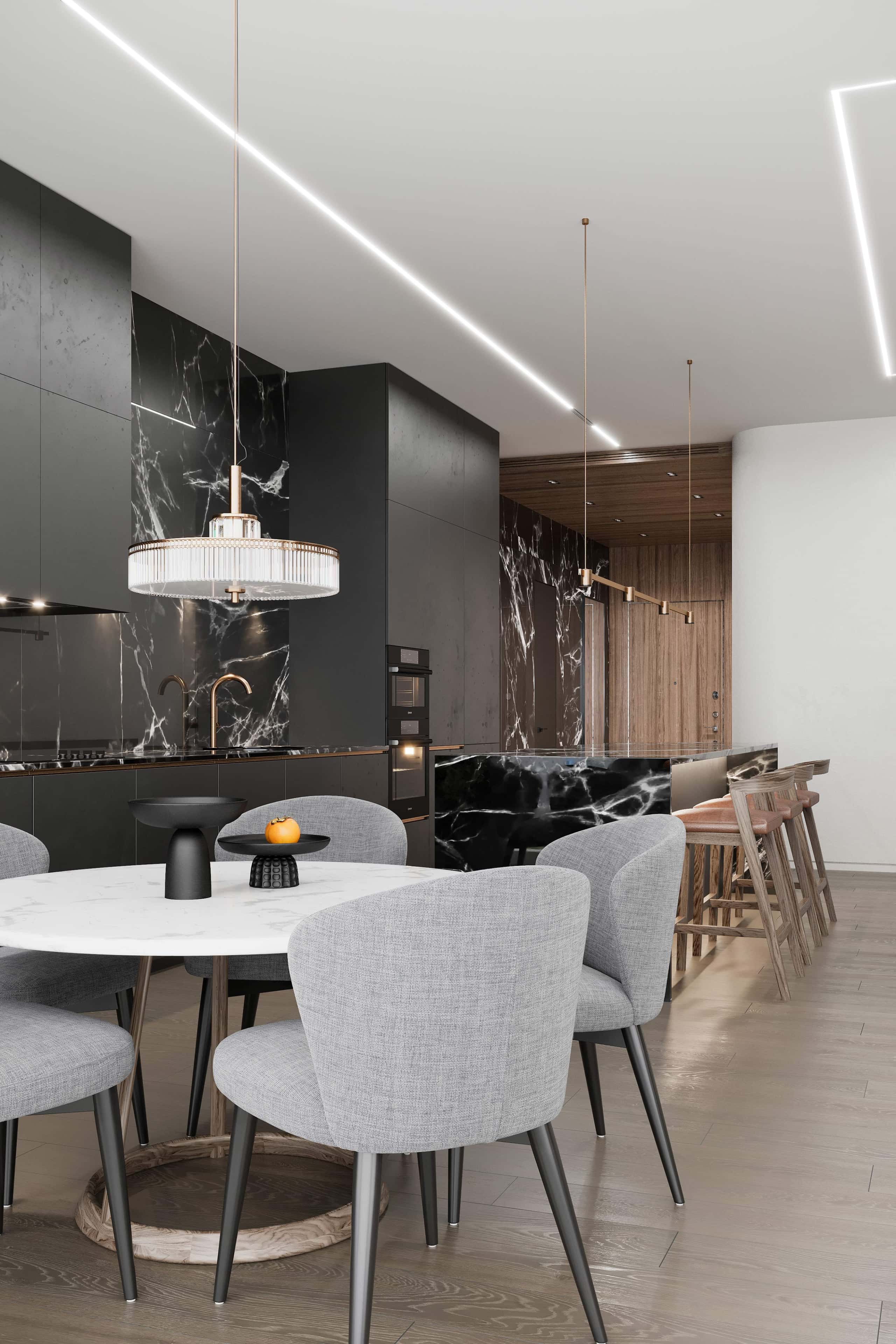 Мінімалізм у дизайні стелі Мінімалістичний дизайн стелі з гіпсокартону з прихованим освітленням для вітальні