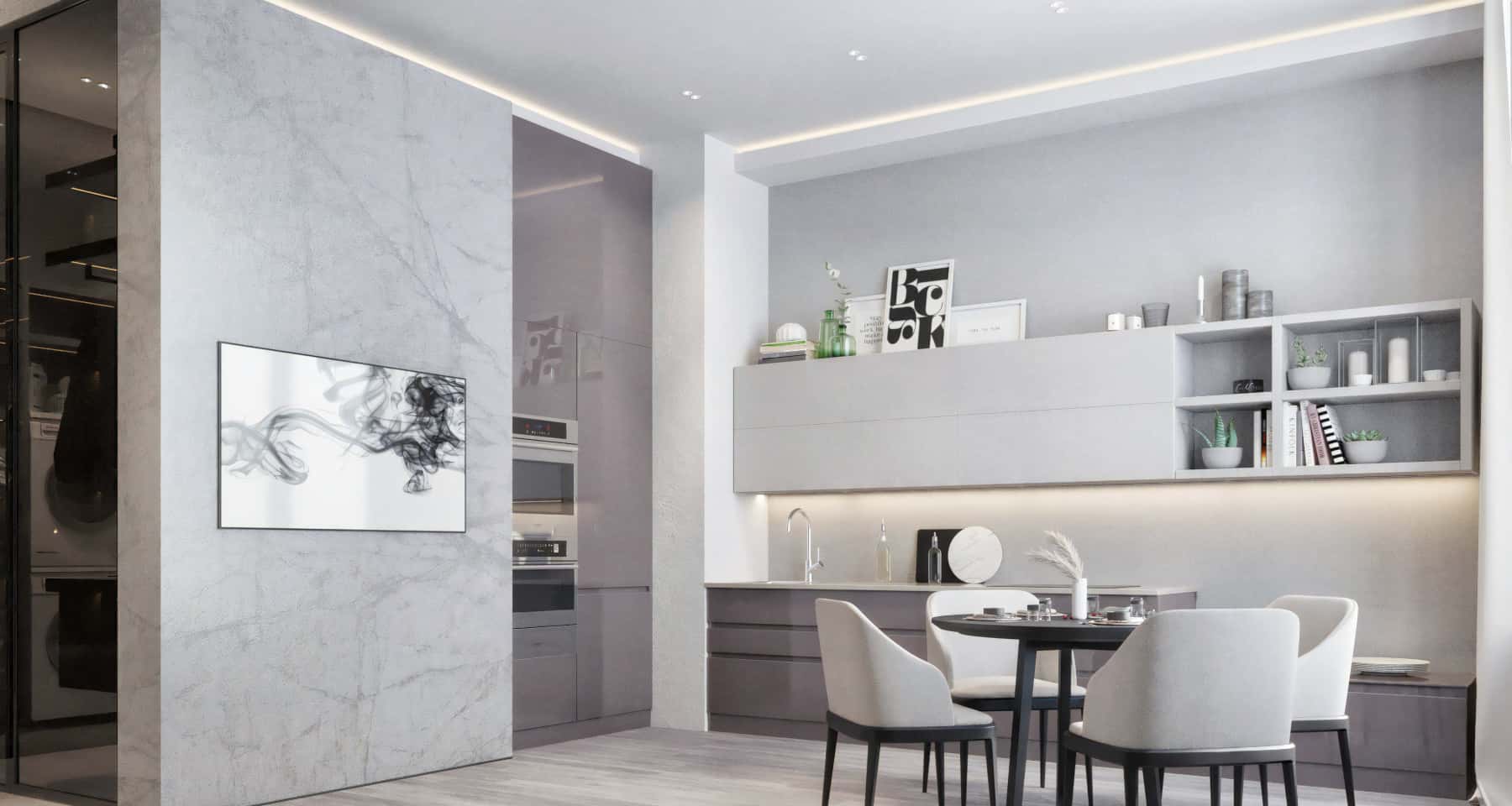 Багаторівнева краса стелі Елегантна багаторівнева стеля з гіпсокартону для вітальні з сучасним дизайном.