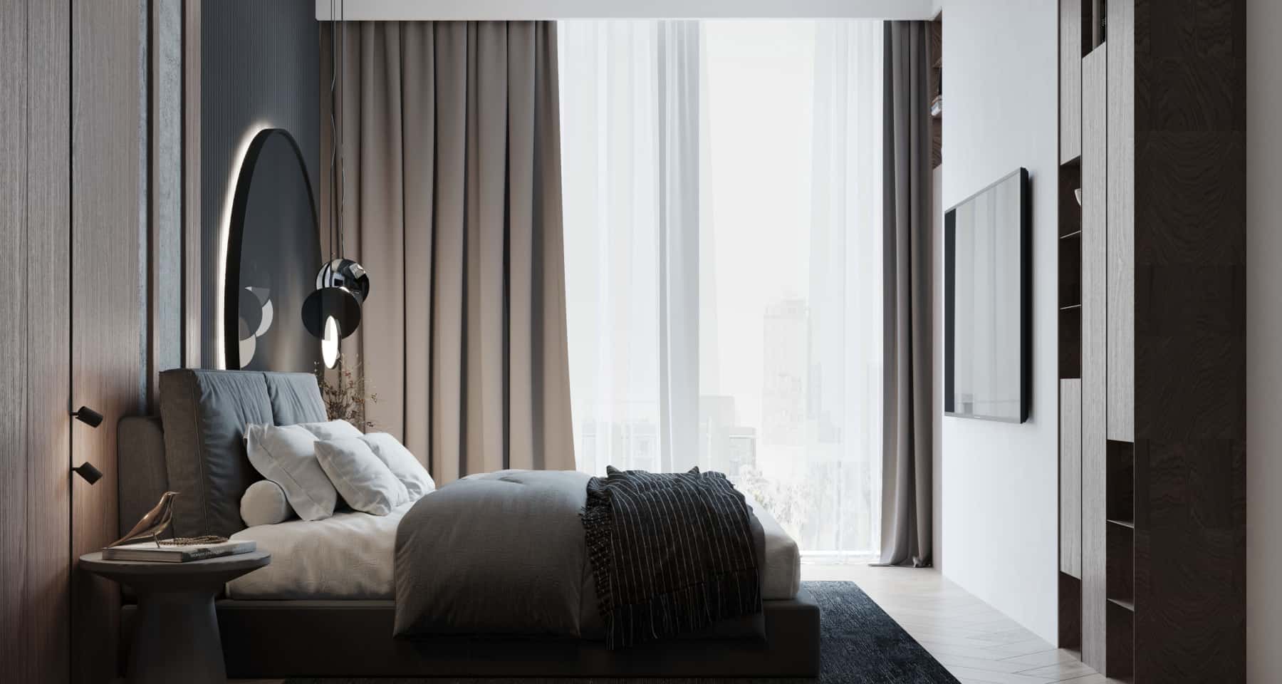 Геометрія та LED Сучасна стеля з гіпсокартону з геометричними формами та LED-підсвіткою