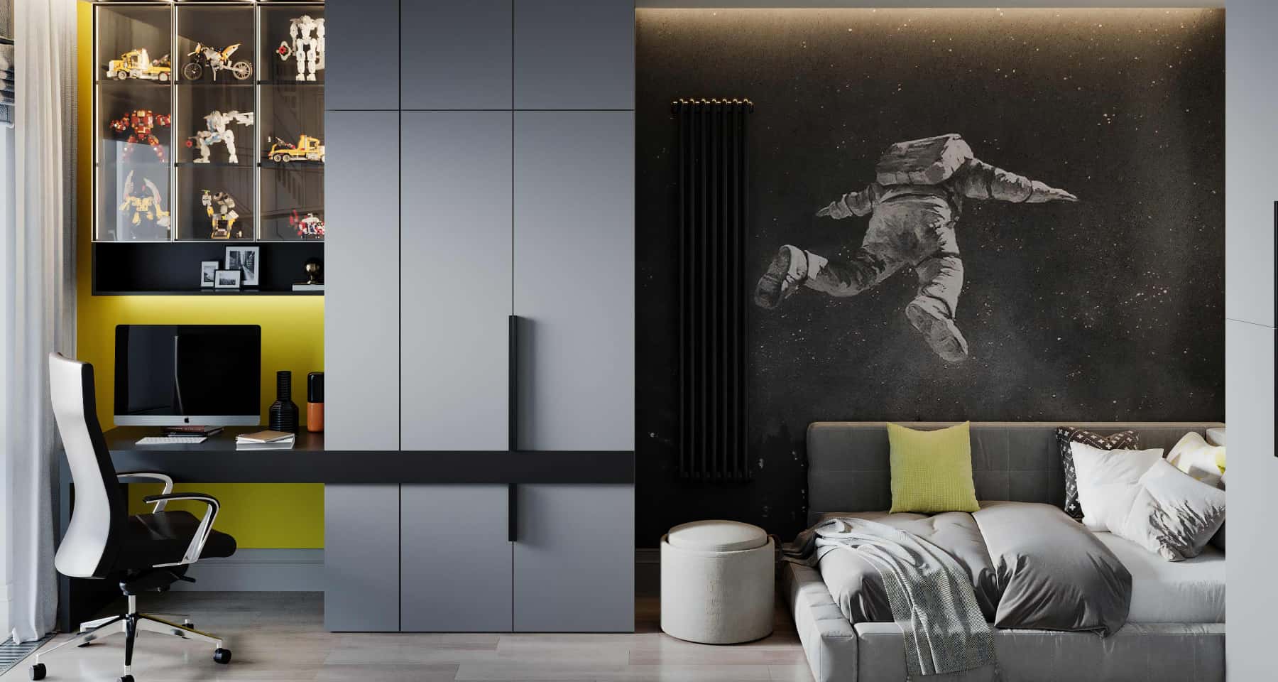 Креативні рівні Креативний дизайн стелі з гіпсокартону з використанням різних рівнів