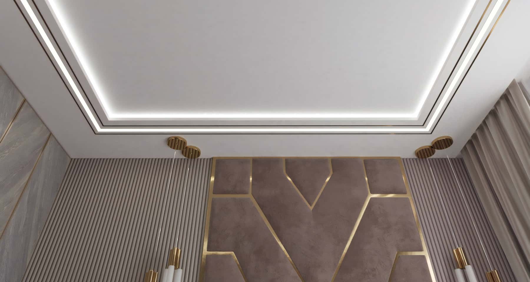 Багаторівнева конструкція Багаторівнева стеля з гіпсокартону 2026 року з точковими світильниками