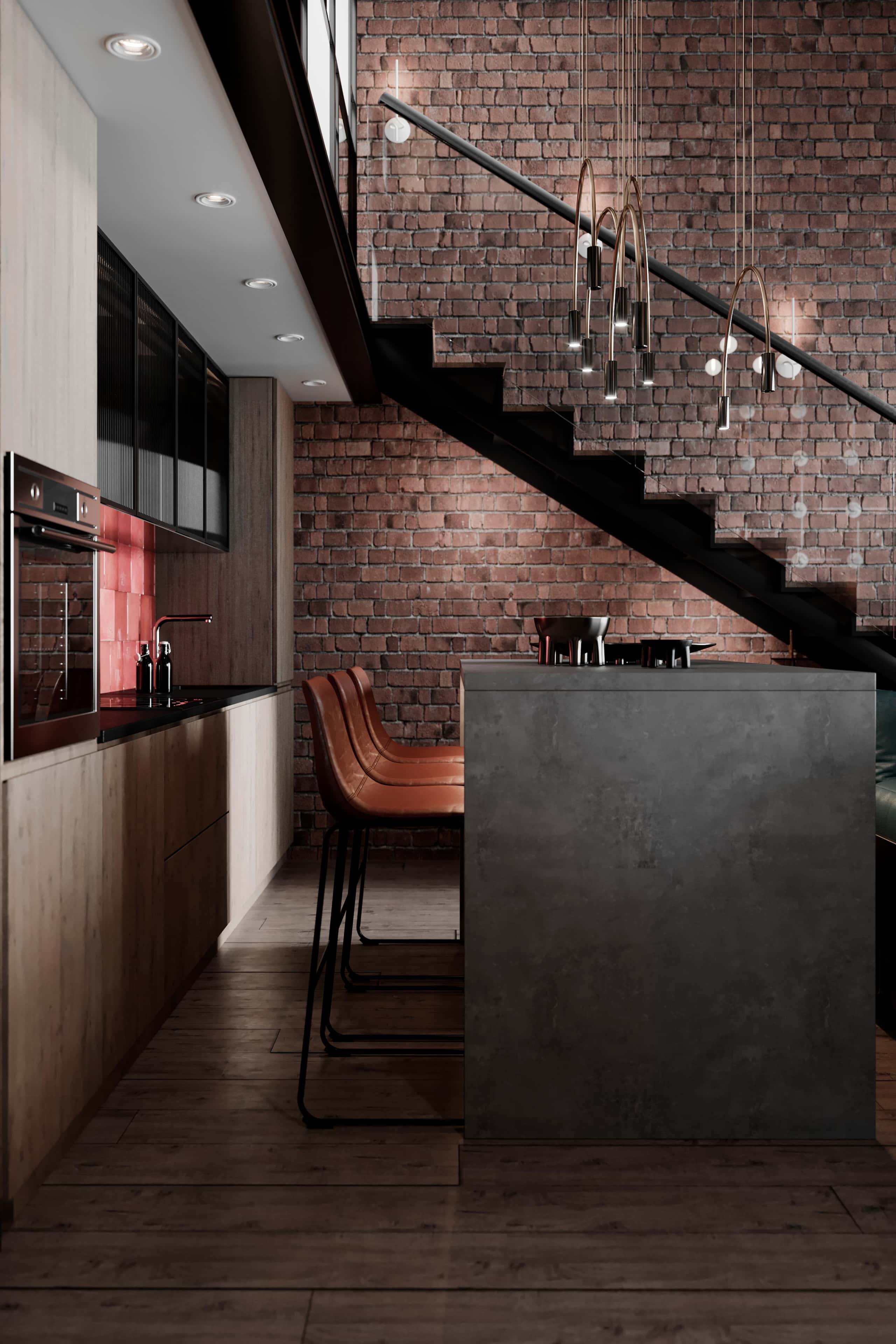 Сучасна вітальня з диваном Дизайн квартири 2026: вітальня в сучасному стилі з великим диваном та телевізором на стіні