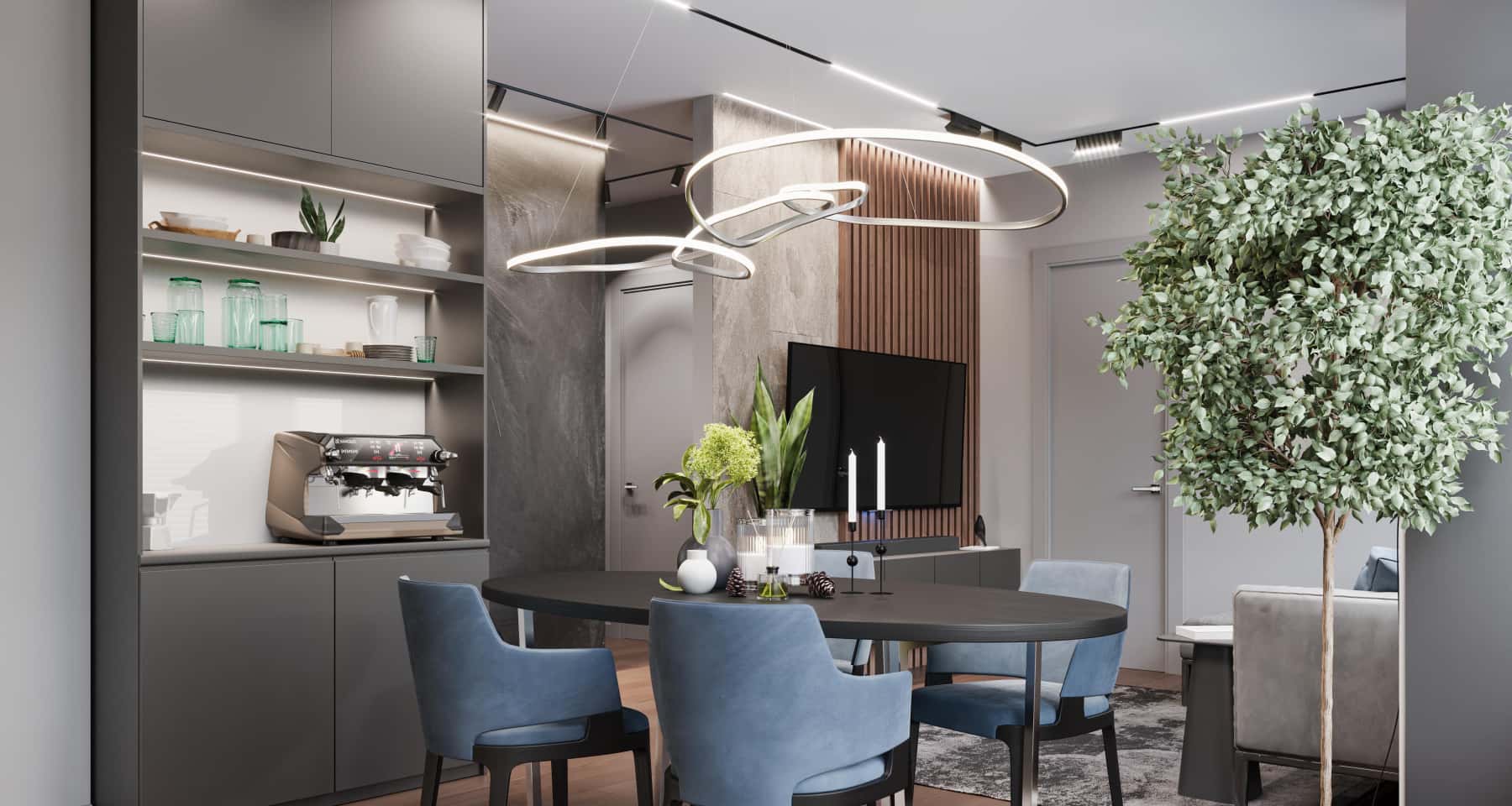 Неокласика: Елегантність 2026 Неокласичний дизайн квартири 2026: елегантні меблі, пастельні тони, ліпнина на стінах.