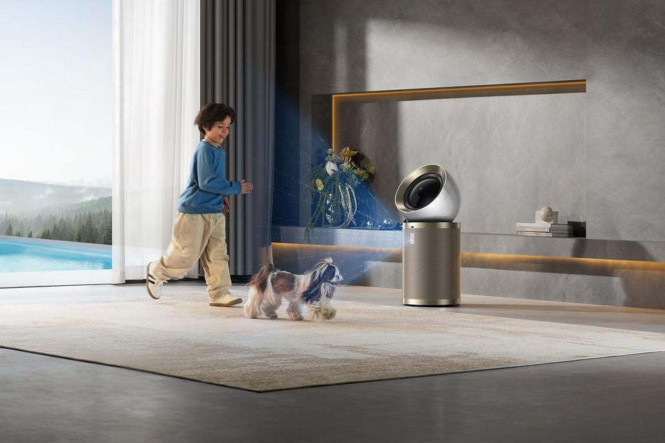 Дизайн та функціональність Сучасний миючий пилосос Dreame на фоні світлої кімнати.