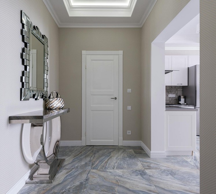 Дизайн інтер'єру: білий плінтус в сучасному інтер'єрі квартири, світлі тони.