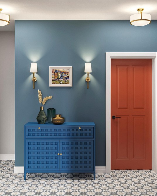 Поєднання кольорів: приклад контрастного плінтуса в інтер'єрі вітальні, акцент на деталях.