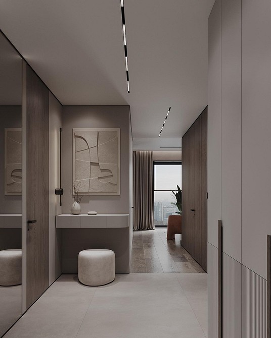 Приклад вдалого вибору кольору плінтуса під колір стін для візуального розширення кімнати.