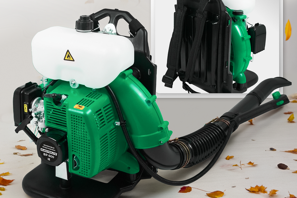 Рейтинг садових повітродувок 2026: зображення повітродувки для швидкого прибирання листя та саду.