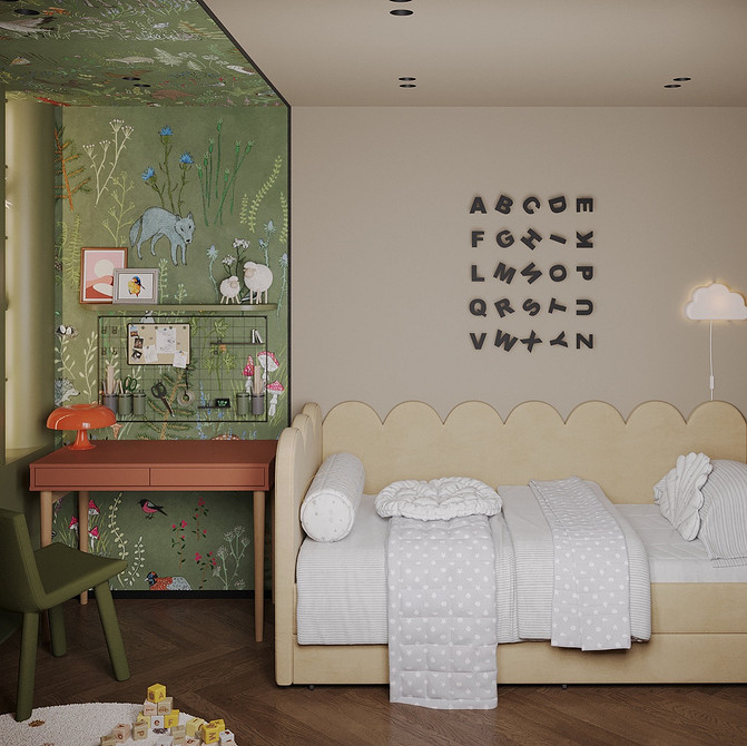 Шпалери для малої площі Шпалери для маленької квартири 2026: світлі тони візуально розширюють простір кімнати.