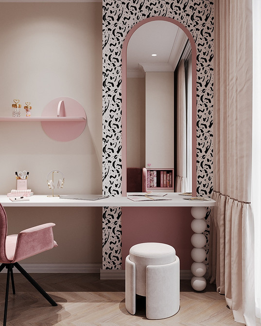 Геометрія у спальні Монохромні шпалери з геометричним візерунком у спальні, тренд 2026