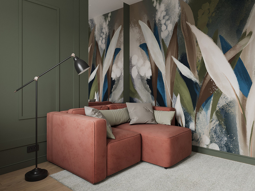 Вертикальні смуги 2026 Шпалери для маленької квартири 2026: використання вертикальних смуг для візуального збільшення висоти кімнати.