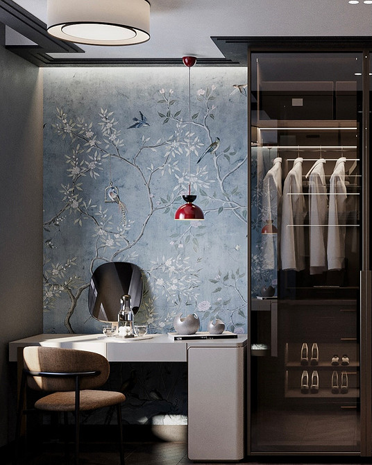 Квітковий акцент Оригінальні шпалери 2026: великий квітковий принт для розкішного інтер'єру спальні.