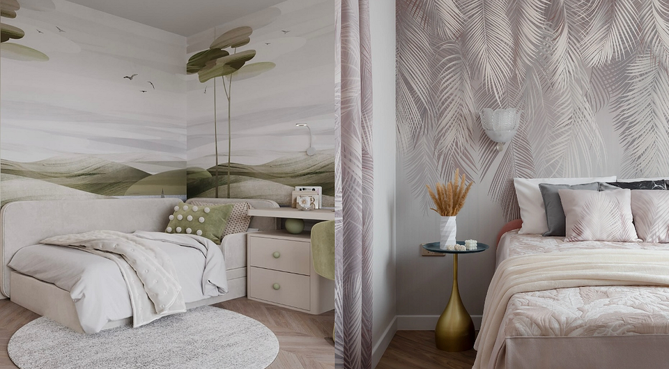 Абстракція в інтер'єрі Сучасні абстрактні шпалери 2026 року в трендових кольорах для стильного інтер'єру.